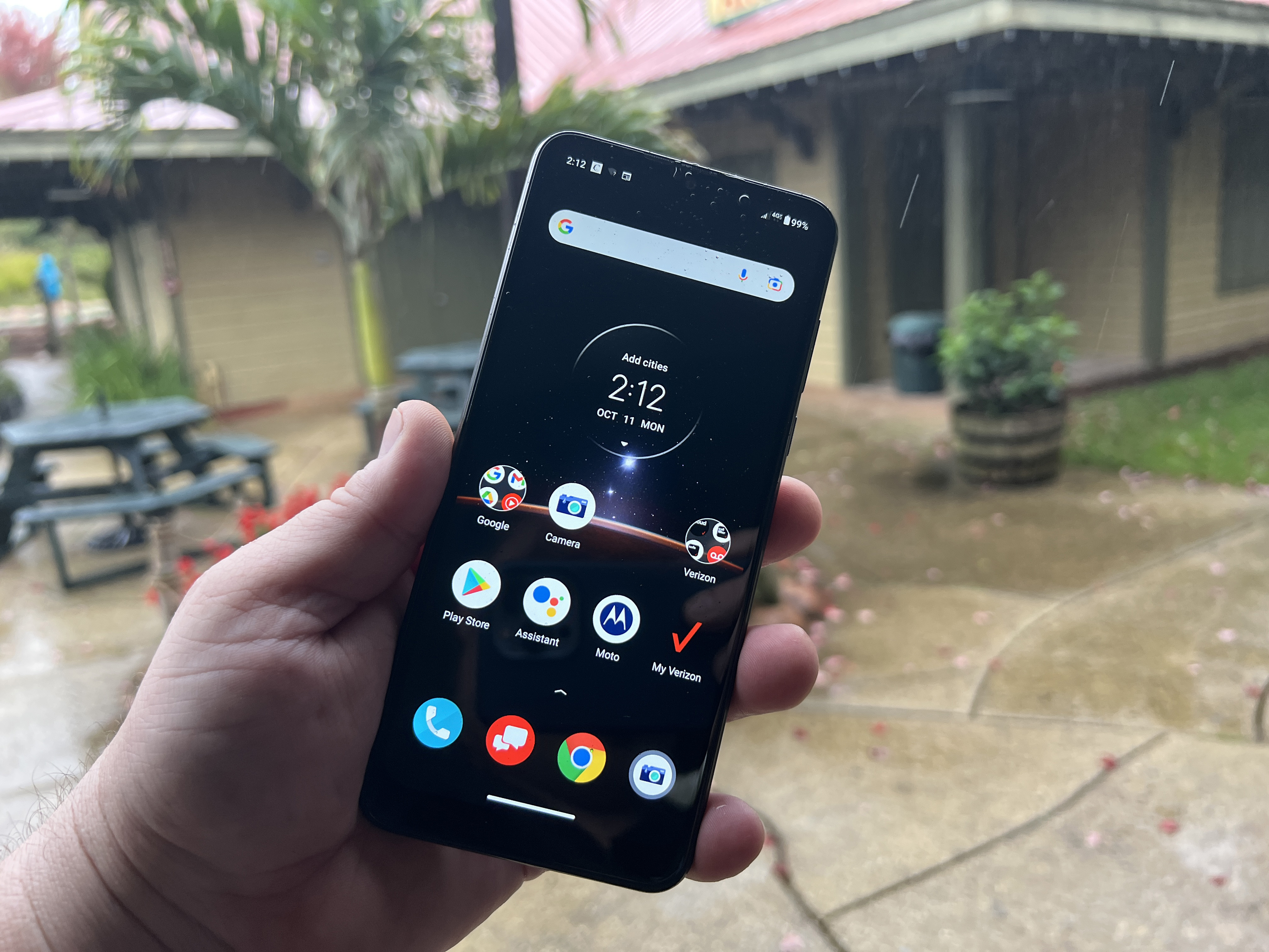 The Moto G Pure has a water resistant nano coating.